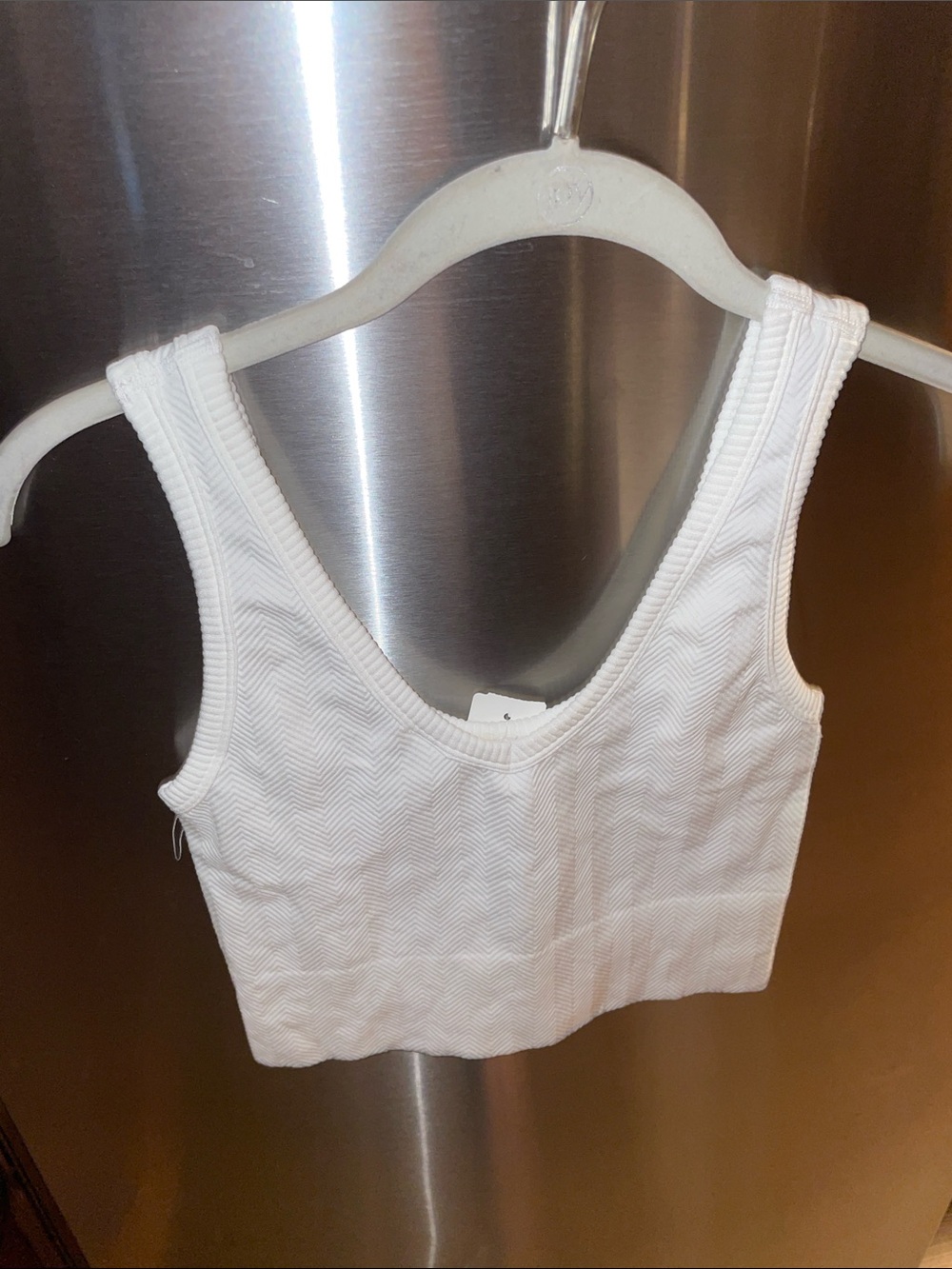 White Ribbed Crop Tank 🤍 - Picture 6 of 14